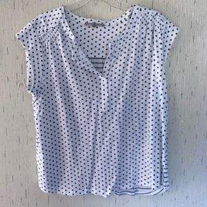 Daniel Rainn White Polka Dot Blouse Women’s XL
